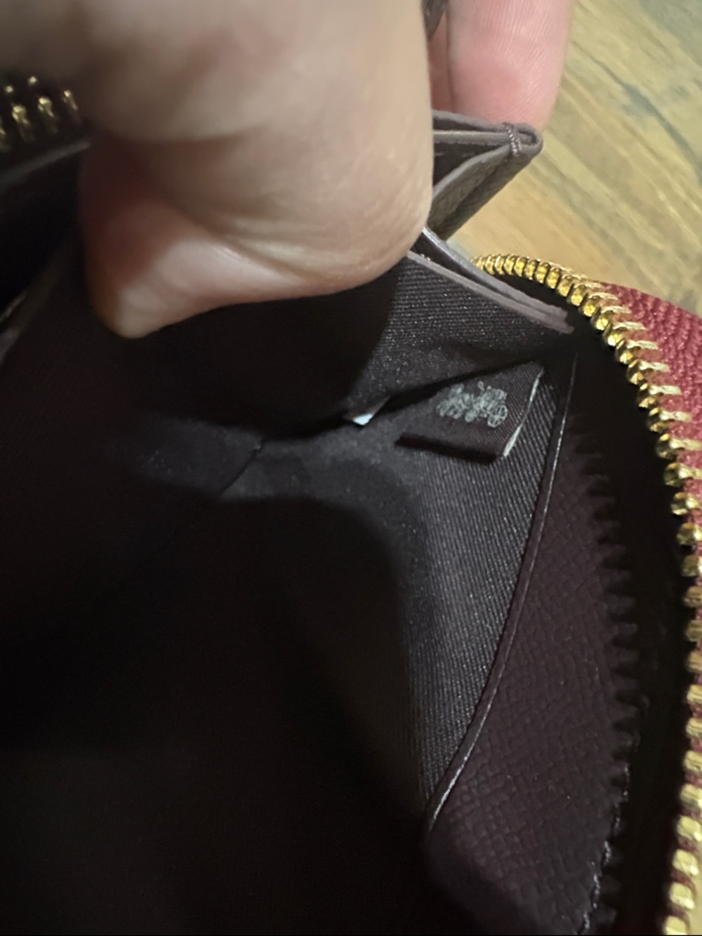 Coach Saffiano Zip Wallet in Burgundy - Picture 5 of 5